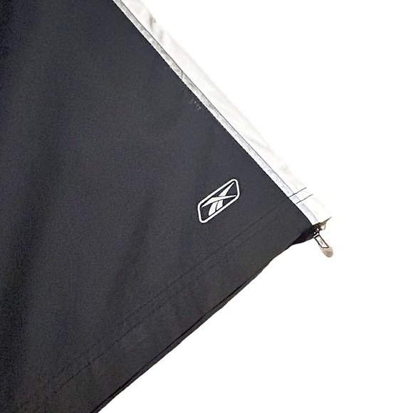 Reebok XL Nylon Track Pants Zip Cuff Black White Athletic - Picture 3 of 13